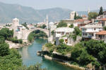 View of Mostar Old Town and Stari Most