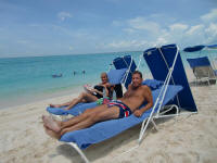 Lounging on Beach