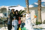 Blake & Monica with kids and SNOWMAN!