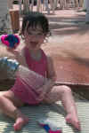Audrey washing her shoes