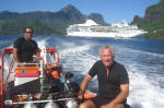 Dive boat in Cook's Bay