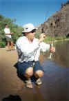Blake practicing catch-and-release