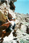 Ron scaling the rocks