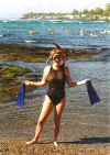 Pam snorkels on the Big Island