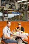 Enjoying an authentic Philly Cheesesteak