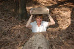 Pam climbs in too