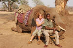 Pam Poses with Elephant